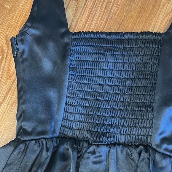 Black satin fit and flare boned bodice mini dress small new with tags - Picture 5 of 7